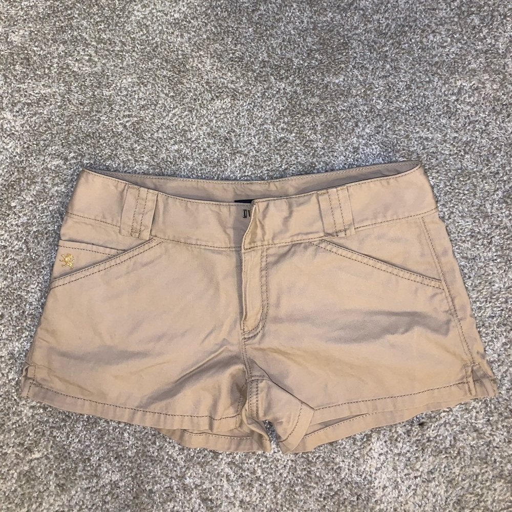 Express Tan High Waist buttoned shorts size 4 - Picture 3 of 12